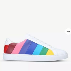 Kurt Geiger, Lane Rainbow Leather Trainers, White/Rainbow, Size 37